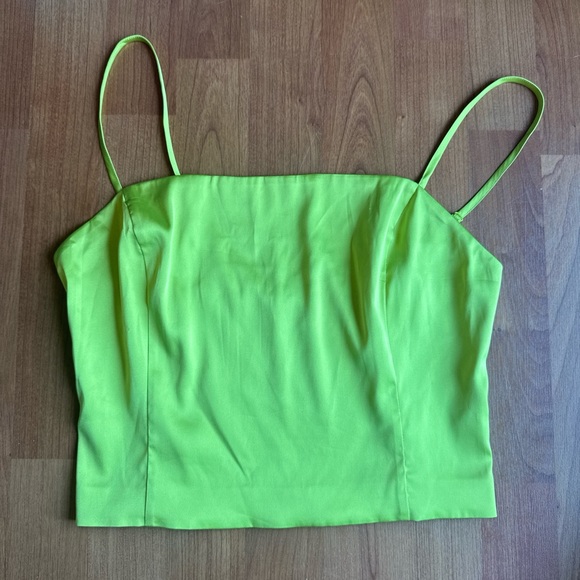 Lime Green Spaghetti Strap Top - Picture 1 of 4